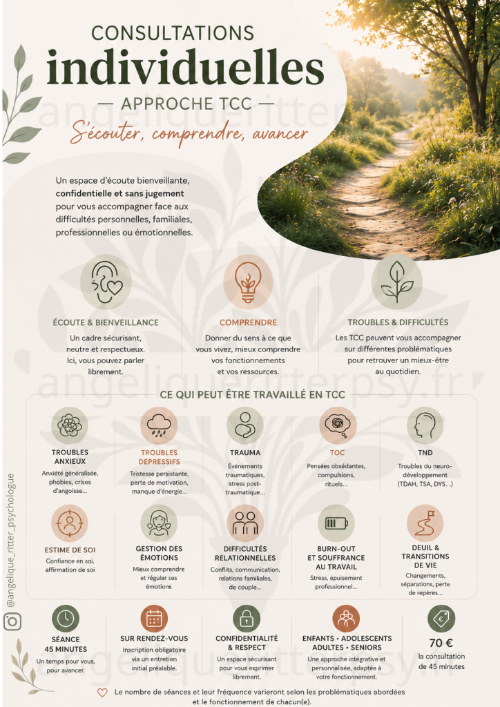 Consultations individuelles (approche TCC)